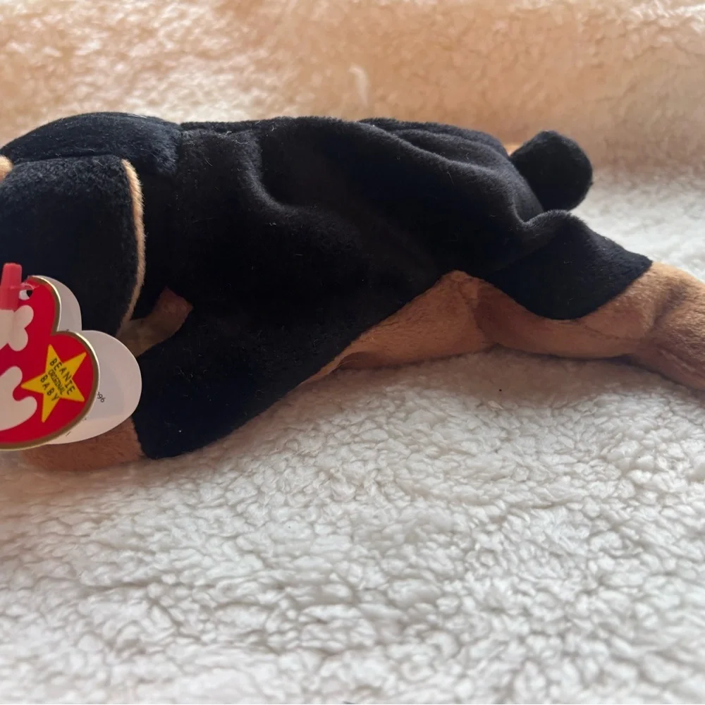 Ty Beanie Babies “”Doby” Black and Brown Dog Plush Toy